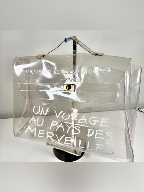 Hermes Handbags - HERMES Vintage Transparent Vinyl, Souvenir De L'Exposition Kelly Bag